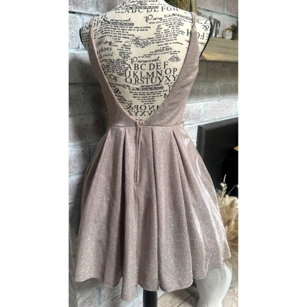 B. Darlin Rose Shimmer Mesh Prom/Party Dress Womens/Junior 3/4 W/Pockets Short - Picture 5 of 8